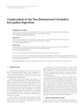 Báo cáo hóa học: "Cryptanalysis of the Two-Dimensional Circulation Encryption Algorithm"