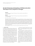 Báo cáo hóa học: "On the Performance Evaluation of 3D Reconstruction Techniques from a Sequence of Images"