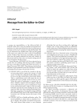 Báo cáo hóa học: "Editorial Message from the Editor-in-Chief Ali H. Sayed"