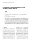 Báo cáo hóa học: "  Low-Complexity Decoding of Block Turbo-Coded System with Antenna Diversity"