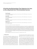 Báo cáo hóa học: " A Partitioning Methodology That Optimises the Area on Reconﬁgurable Real-Time Embedded Systems"