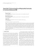 Báo cáo hóa học: "  Automatic Characterization of Myocardial Perfusion in Contrast Enhanced MRI"