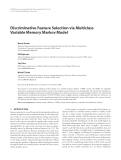 Báo cáo hóa học: " Discriminative Feature Selection via Multiclass Variable Memory Markov Model"