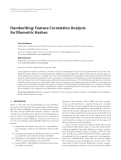 Báo cáo hóa học: " Handwriting: Feature Correlation Analysis for Biometric Hashes"