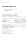 Báo cáo hóa học: "  Message from the Editor-in-Chief"