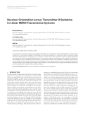 Báo cáo hóa học: " Receiver Orientation versus Transmitter Orientation in Linear MIMO Transmission Systems"