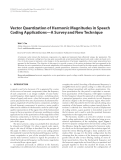 Báo cáo hóa học: "  Vector Quantization of Harmonic Magnitudes in Speech Coding Applications—A Survey and New Technique"