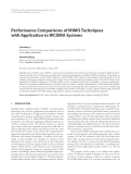 Báo cáo hóa học: "Performance Comparisons of MIMO Techniques with Application to WCDMA Systems"