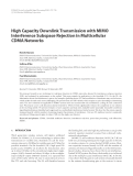 Báo cáo hóa học: "High Capacity Downlink Transmission with MIMO Interference Subspace Rejection in Multicellular CDMA Networks"