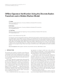 Báo cáo hóa học: "  Ofﬂine Signature Veriﬁcation Using the Discrete Radon Transform and a Hidden Markov Model"