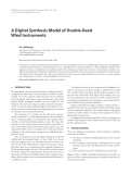 Báo cáo hóa học: " A Digital Synthesis Model of Double-Reed Wind Instruments"