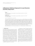 Báo cáo hóa học: "  A Maximum Likelihood Approach to Least Absolute Deviation Regression"