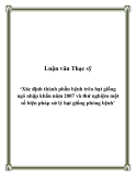 Luận văn Thạc sỹ ‘Xác định thành phần bệnh trên hạt giống ngô nhập khẩu năm 2007 và thử nghiệm một số biện pháp xử lý hạt giống phòng bệnh’