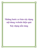 Những bước cơ bản xây dựng nội dung website hiệu quả: Xây dựng nền tảng