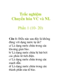 Trắc nghiệm Chuyển hóa vật chất và năng lượng