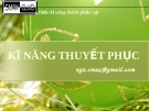 KĨ NĂNG THUYẾT PHỤC