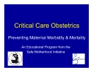 Critical Care ObstetricsPreventing Maternal Morbidity & MortalityAn Educational Program from the