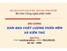 Bài giảng Đảm bảo chất lượng phần mềm và kiểm thử (Phần 2) - Nguyễn Văn Vy