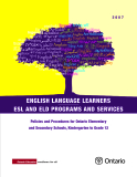 ENGLISH LANGUAGE LEARNERS ESL AND ELD PROGRAMS AND SERVICES
