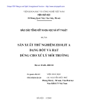 Báo cáo tổng hết khoa học: Sản xuất thử nghiệm Zeolit dạng bột và hạt dùng cho xử lý môi trường