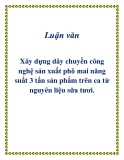 Luận văn - Xây dựng dây chuyền công nghệ sản xuất phô mai năng suất 3 tấn sản phẩm trên ca từ nguyên liệu sữa tươi.