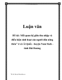 Mối quan hệ giữa thu nhập và điều kiện sinh hoạt của người dân nông thôn” ở xã Ái Quốc - huyện Nam Sách - tỉnh Hải Dương