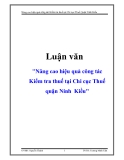 Đề tài "Nâng cao hiệu quả công tác Kiểm tra thuế tại Chi cục Thuế quận Ninh  Kiều"