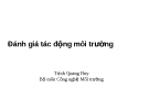 Đánh giá tác động  của môi trường