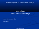 Bài giảng môn Đo lường điện