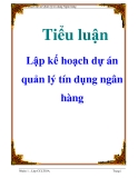 Tiểu luận: Lập kế hoạch dự án quản lý tín dụng ngân hàng