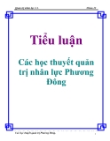 Tiểu luận: Các học thuyết quản trị nhân lực Phương Đông