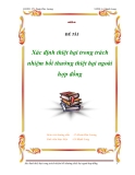 Đề tài " Xác định thiệt hại trong trách nhiệm bồi thường thiệt hại ngoài hợp đồng "