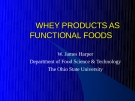 Whey Products as Functional Foods
