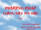 Phương pháp giảng dạy tin học