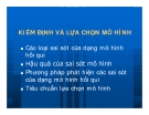 KIỂM ĐỊNH VÀ LỰA CHỌN MÔ HÌNH