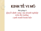 Kinh tế vi mô - Quyết định cung của doanh nghiệp trên thị trường cạnh tranh hoàn hảo