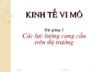 Kinh tế vi mô - Các lực lượng cung cầu trên thị trường