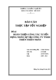 Luận văn: Hoàn thiện công tác tuyển dụng nhân sự tại công ty TNHH Thiên Thiên Nhân