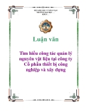 Luận văn tốt nghiệp: Tìm hiểu công tác quản lý nguyên vật liệu tại công ty Cổ phần thiết bị công nghiệp và xây dựng