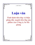 Luận văn: Tình hình tiêu thụ và biện pháp đẩy mạnh tiêu thụ sản phẩm của Công ty In Hà giang