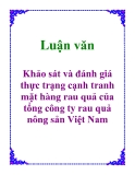 Luận văn: Khảo sát và đánh giá thực trạng cạnh tranh mặt hàng rau quả của tổng công ty rau quả nông sản Việt Nam