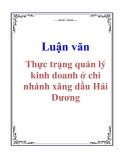 Luận văn: Thực trạng quản lý kinh doanh ở chi nhánh xăng dầu Hải Dương