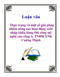 Luận văn: Thực trạng và một số giải pháp nhằm nâng cao hoạt động xuất nhập khẩu hàng thủ công mỹ nghệ của công ty TNHH XNK Cường Thịnh