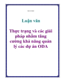 Luận văn: Thực trạng và các giải pháp nhằm tăng cường khả năng quản lý các dự án ODA