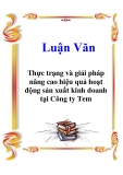 Luận Văn: Thực trạng và giải pháp nâng cao hiệu quả hoạt động sản xuất kinh doanh tại Công ty Tem