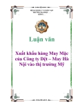  Luận văn đề tài:Xuất khẩu hàng May Mặc của Công ty Dệt – May Hà Nội vào thị trường Mỹ