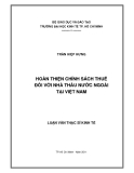 Luận văn: Hoàn thiện chính sách thuế đối với nhà thầu nước ngoài tại Việt Nam