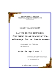 Đề tài: CÁC YẾU TỐ ẢNH HƯỞNG ĐẾN LÒNG TRUNG THÀNH CỦA NHÂN VIÊN – TRƯỜNG HỢP CÔNG TY CỔ PHẦN BETON 6