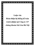 Luận văn: Luận văn Hoàn thiện hệ thống kế toán trách nhiệm tại Công ty CP chứng khoán Sài Gòn Hà Nội