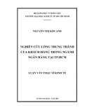 Luận văn: Nghiên cứu lòng trung thành của khách hàng trong ngành ngân hàng tại TP. Hồ Chí Minh